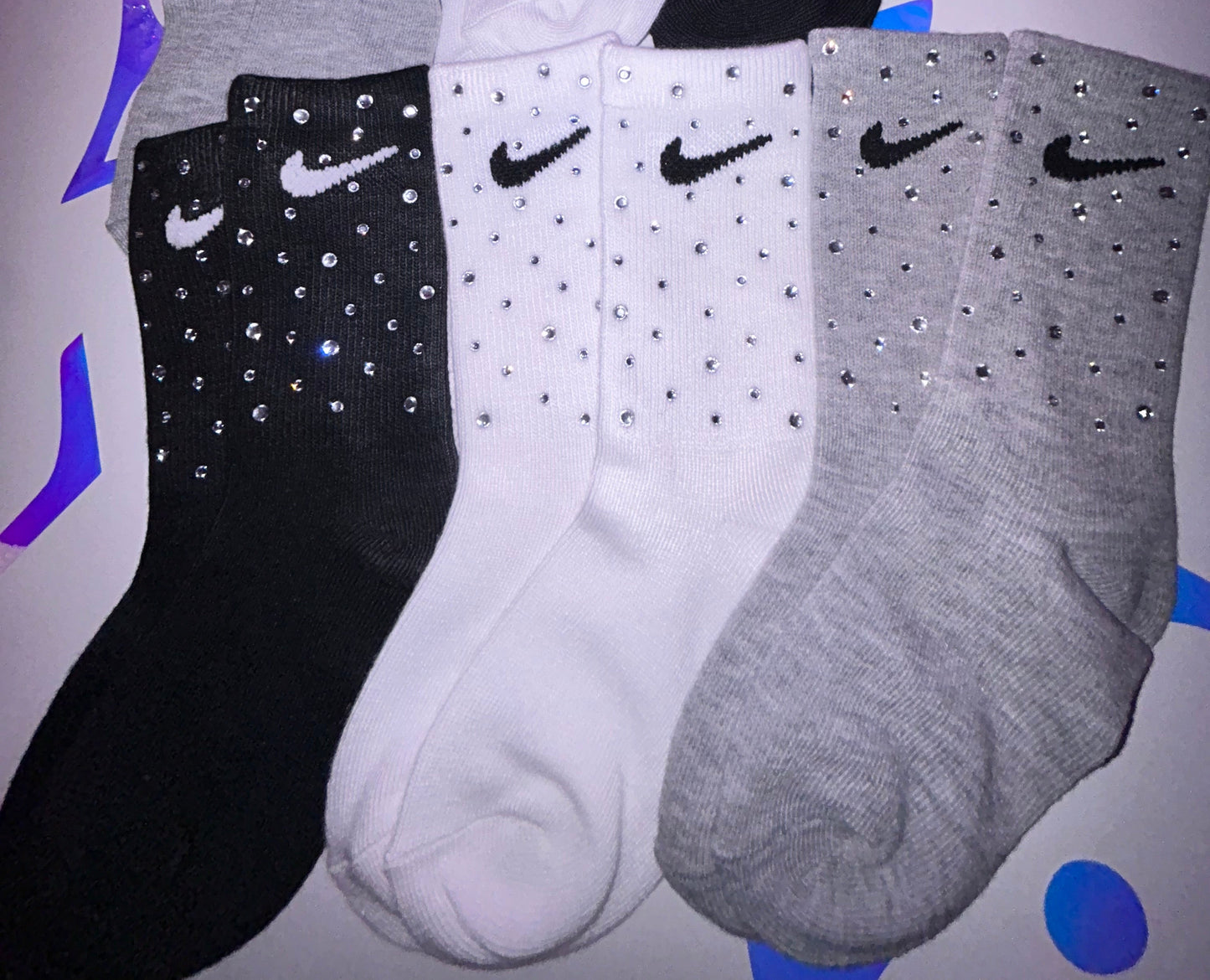 Junior Crew Socks - Diamond Sparkle