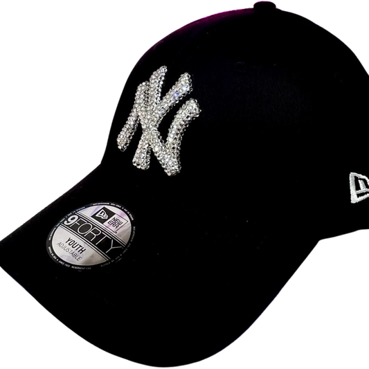 NEW ERA 9FORTY BLING LOGO BLACK CAP *YOUTH*