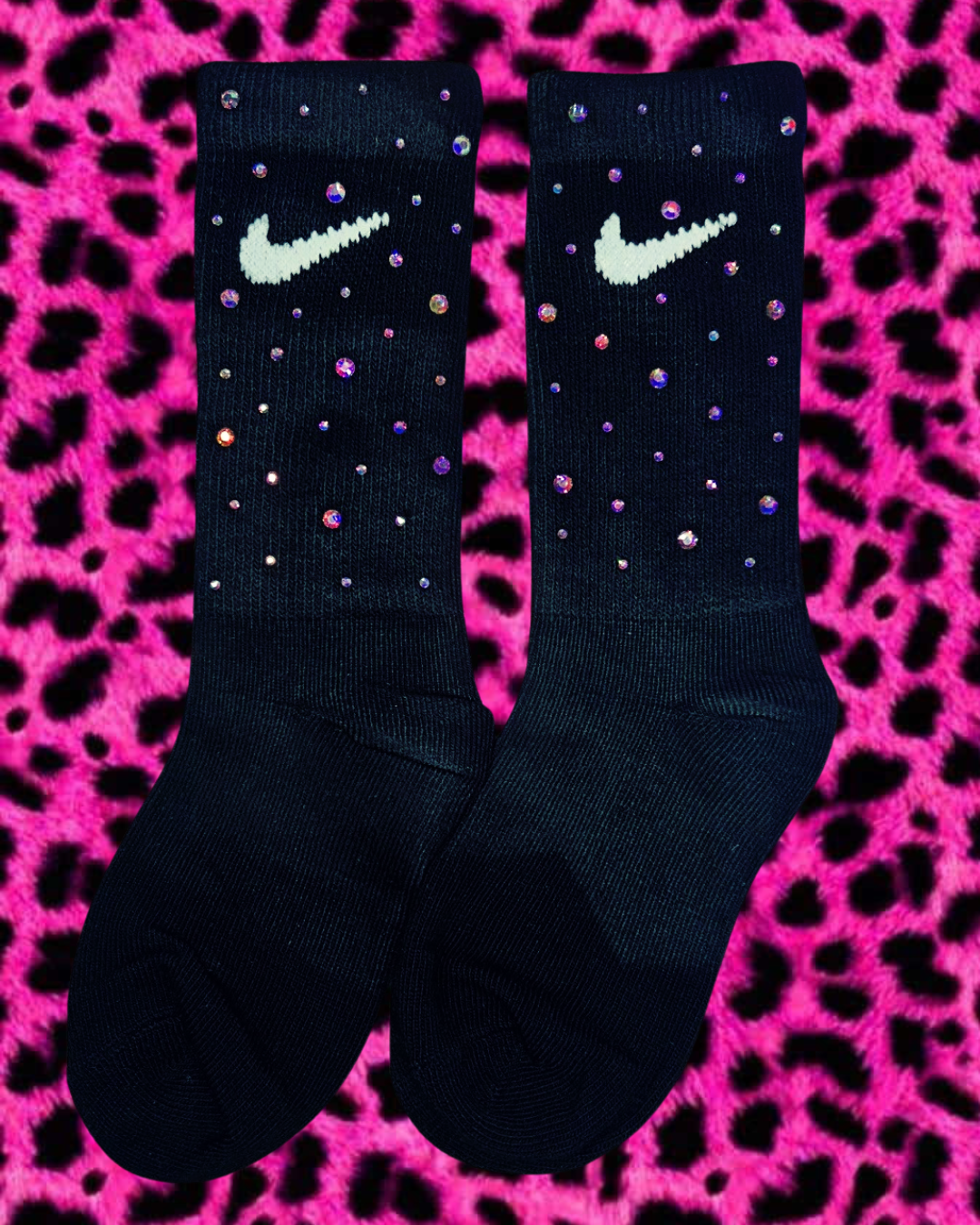 Junior Crew Socks - Rainbow Sparkle - Black