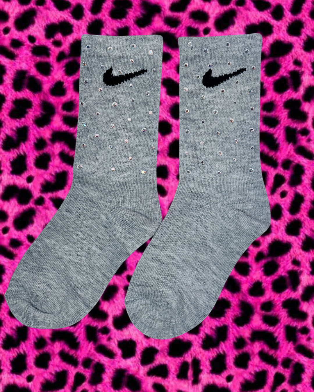 Junior Crew Socks - Rainbow Sparkle - Grey