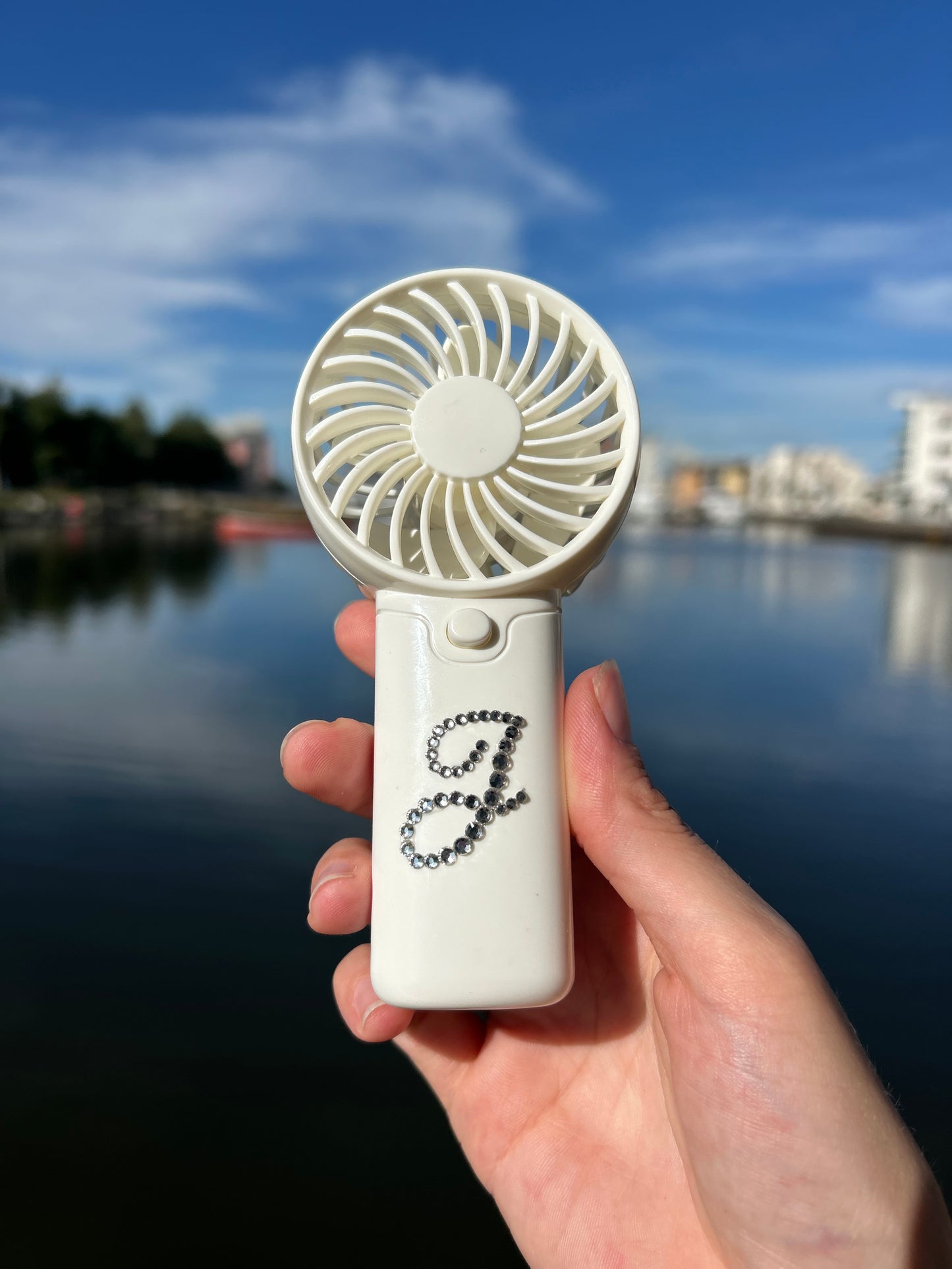 PERSONALISED ELECTRIC FAN WITH BLING INITIAL