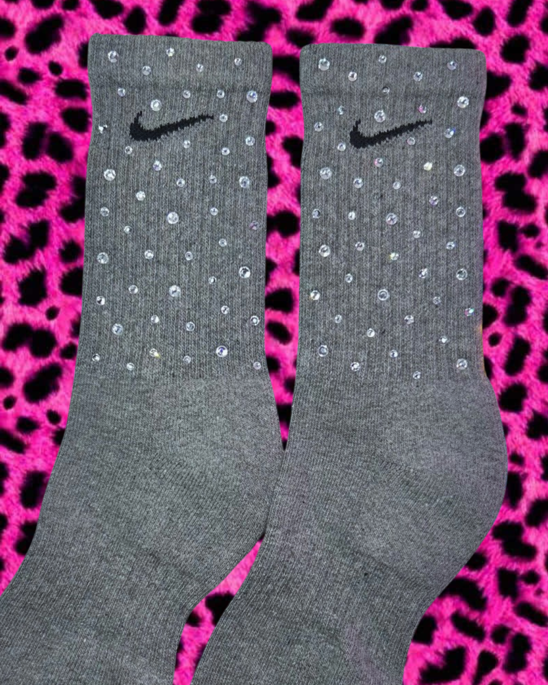 Crew Socks - Clear Crystal - Grey