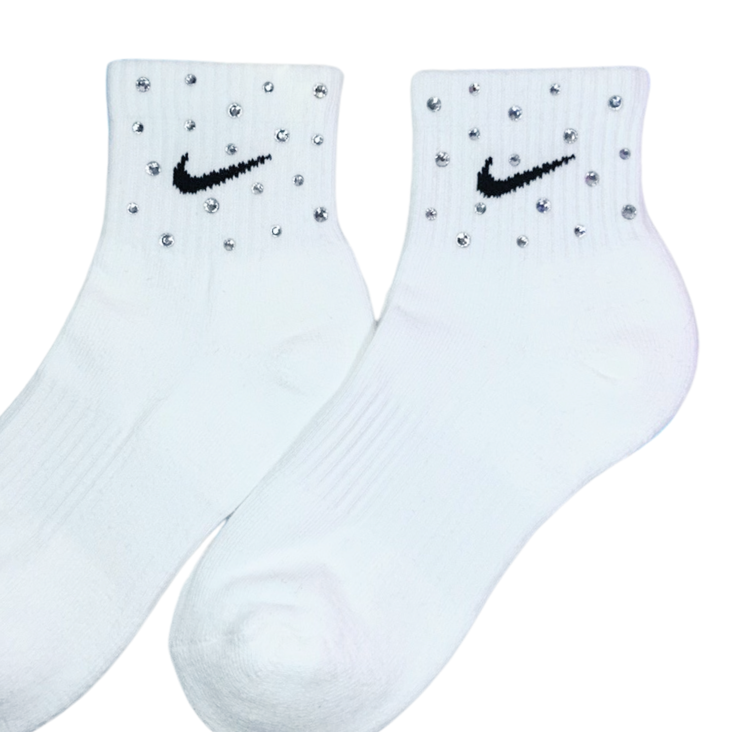 ANKLE SOCKS - WHITE - CLEAR CRYSTAL