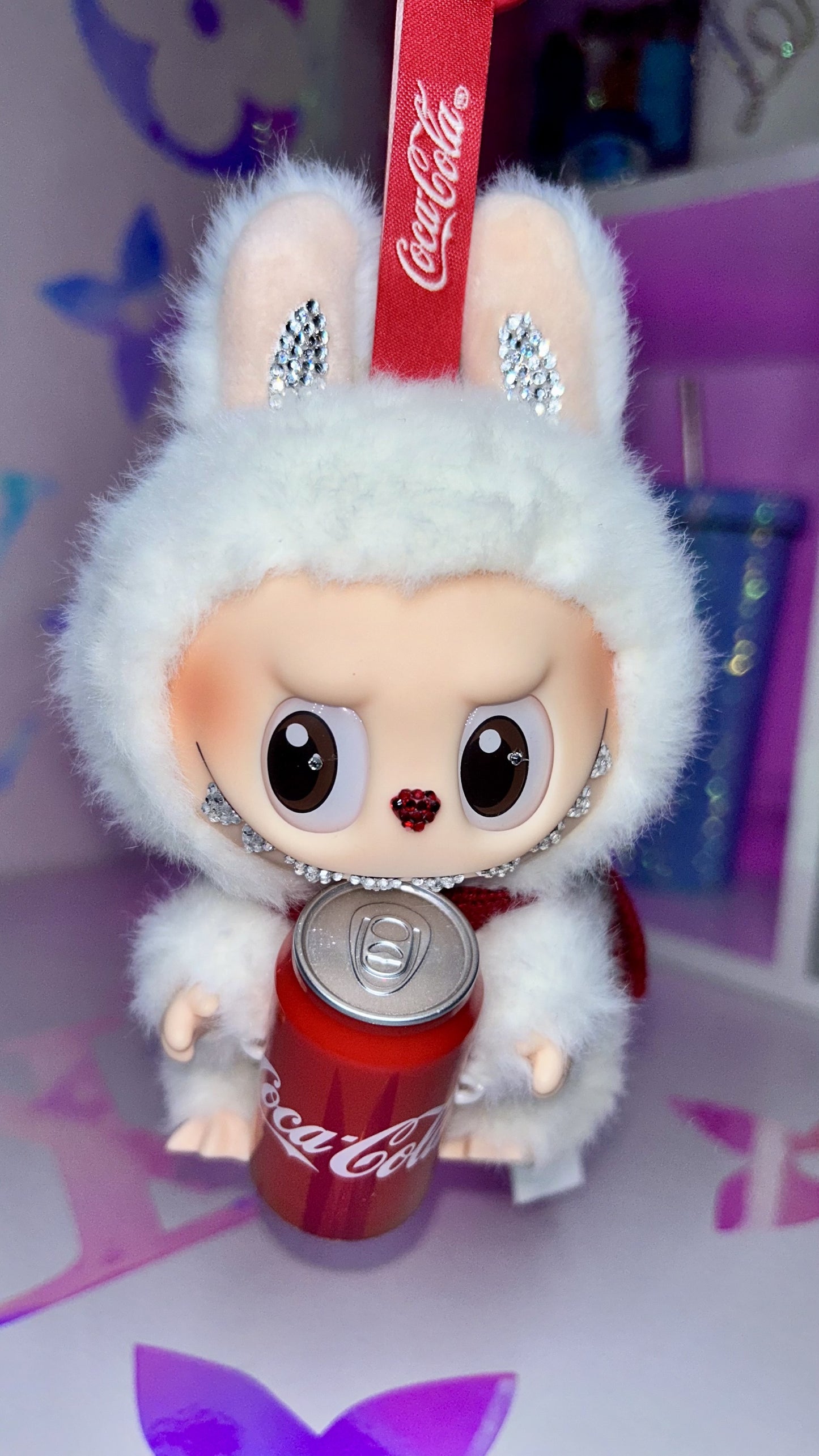 Coca-Cola Limited Edition Labubu with Can | Bling Rhinestone Bag Accessory