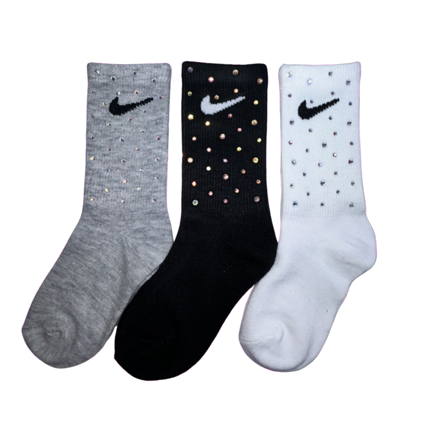 JUNIOR CREW SOCKS - RAINBOW SPARKLE ☆ 3 PAIRS ☆
