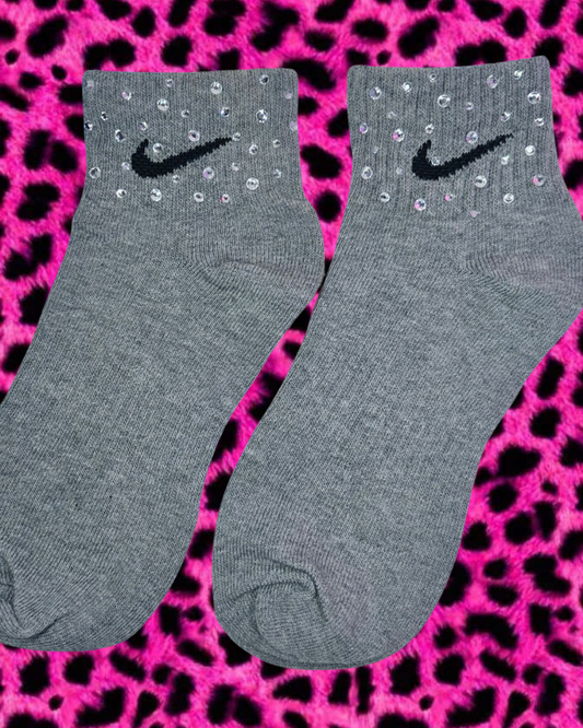 Ankle Socks - Clear Crystal - Grey