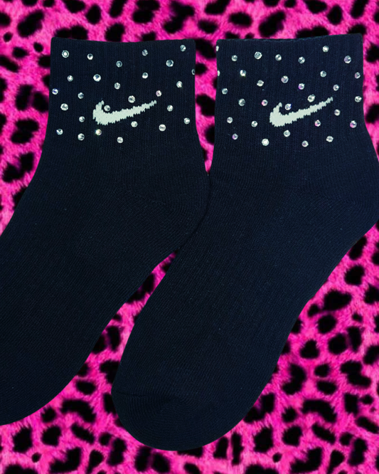 Ankle Socks - Clear Crystal - Black