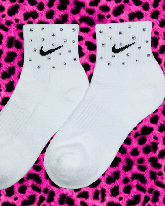 Ankle Socks - Clear Crystal - White