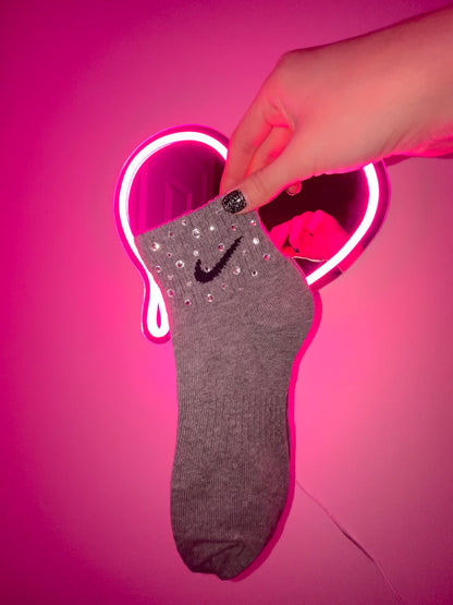 Ankle Socks - Clear Crystal - Grey