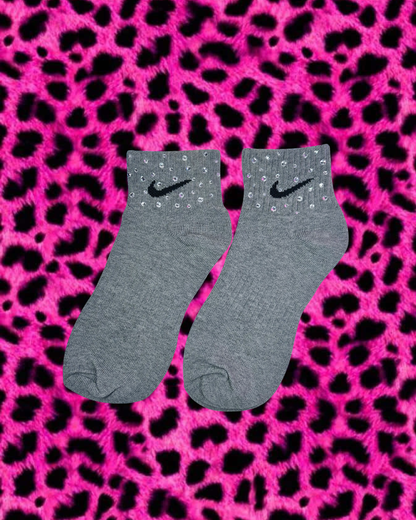 Ankle Socks - Clear Crystal - Grey