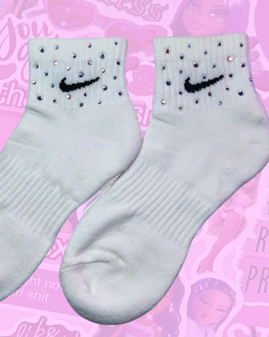 ANKLE SOCKS - WHITE - RAINBOW SPARKLE