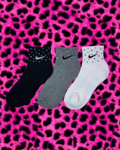 Ankle Socks - Clear Crystal ☆ 3 Pairs ☆