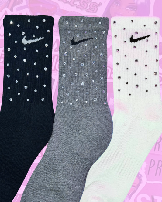 CREW SOCKS - CLEAR CRYSTAL ☆ 3 PAIRS ☆