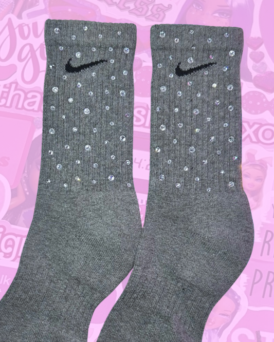 CREW SOCKS - GREY - CLEAR CRYSTAL