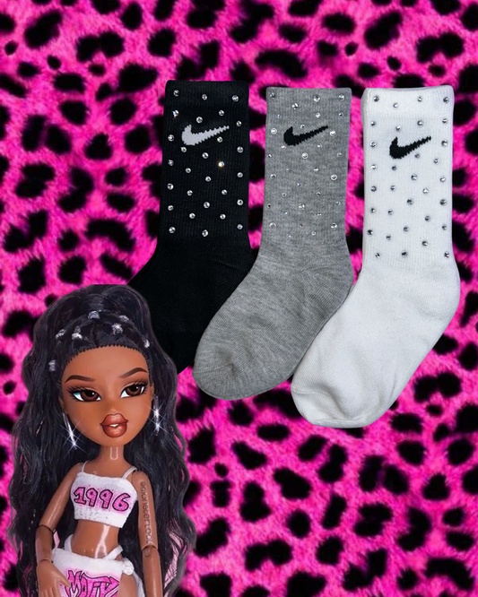 Junior Crew Socks - Diamond Sparkle ☆ 3 Pairs ☆