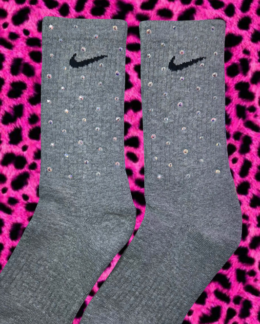 Crew Socks - Rainbow Sparkle - Grey