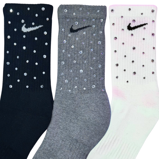 CREW SOCKS - CLEAR CRYSTAL ☆ 3 PAIRS ☆