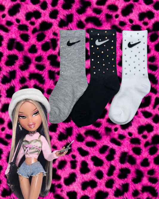 Junior Crew Socks - Rainbow Sparkle ☆ 3 Pairs ☆