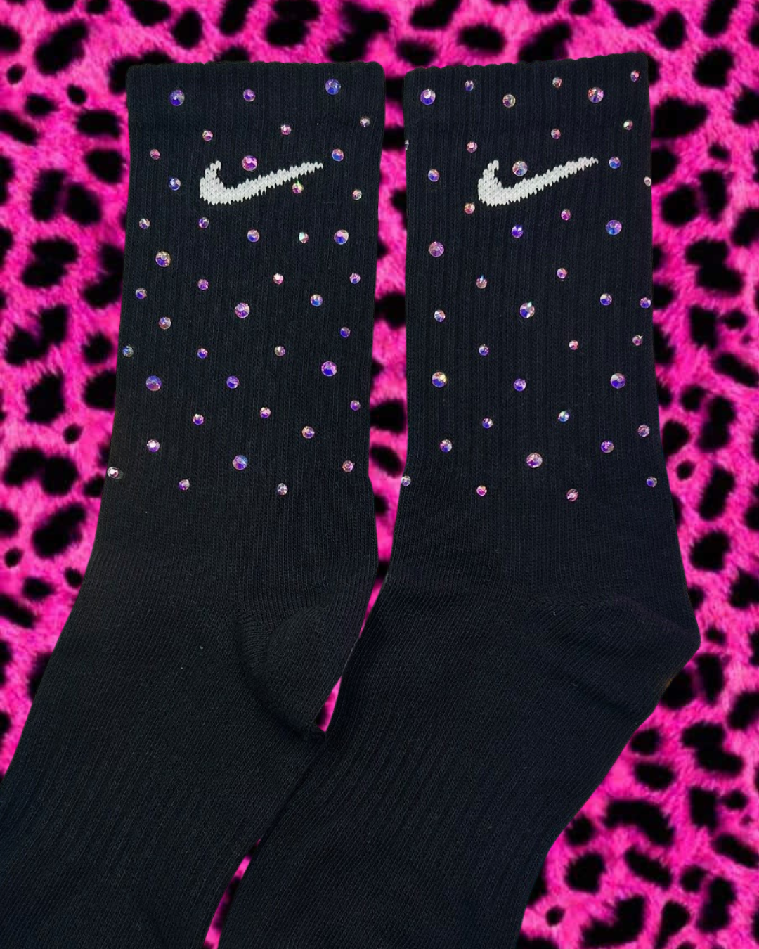 Crew Socks - Rainbow Sparkle - Black