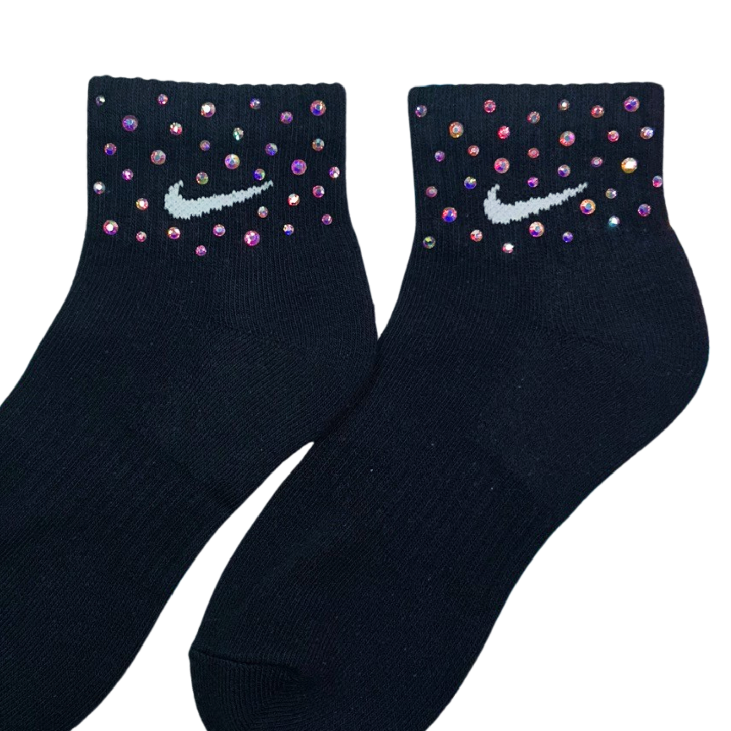 ANKLE SOCKS - BLACK - RAINBOW SPARKLE