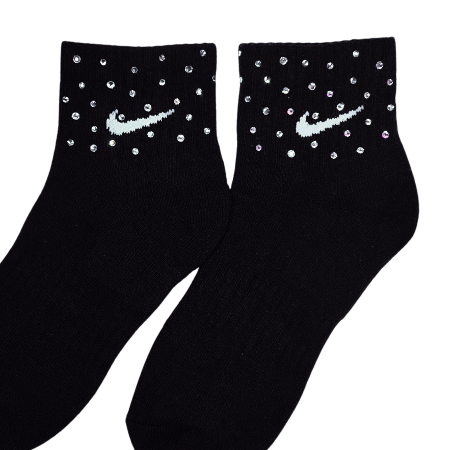 ANKLE SOCKS - BLACK - CLEAR CRYSTAL