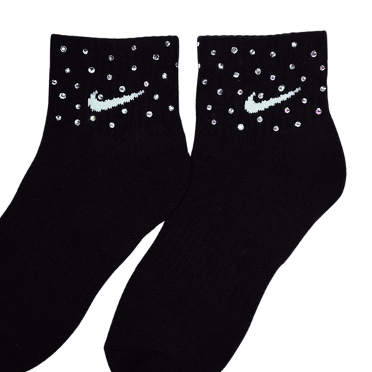 ANKLE SOCKS - BLACK - CLEAR CRYSTAL