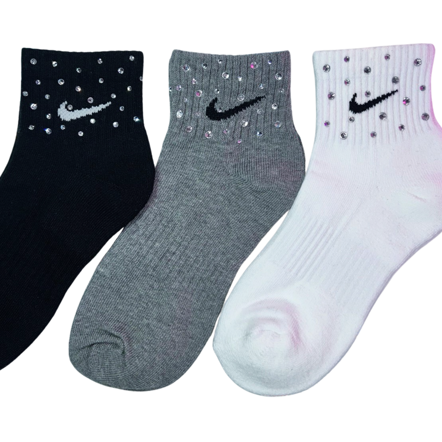ANKLE SOCKS - CLEAR CRYSTAL ☆ 3 PAIRS ☆