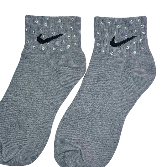 ANKLE SOCKS - GREY - CLEAR CRYSTAL