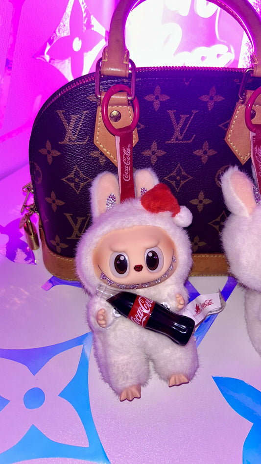 Coca-Cola Limited Edition Labubu with Bottle | Bling Rhinestone Bag Accessory
