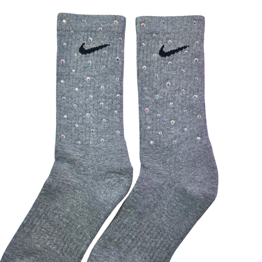 CREW SOCKS - GREY - RAINBOW SPARKLE