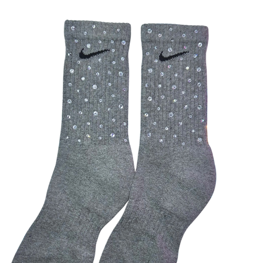 CREW SOCKS - GREY - CLEAR CRYSTAL