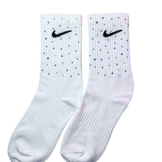 CREW SOCKS - WHITE - RAINBOW SPARKLE