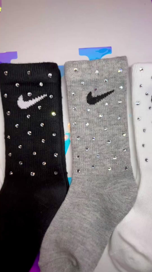 JUNIOR CREW SOCKS - CLEAR CRYSTAL ☆ 3 PAIRS ☆